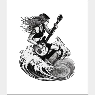 Classic Guitar Girl Posters and Art